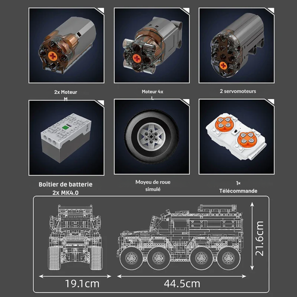 Avtoros Shaman 8x8 Technique Télécommandé - 3062 pièces