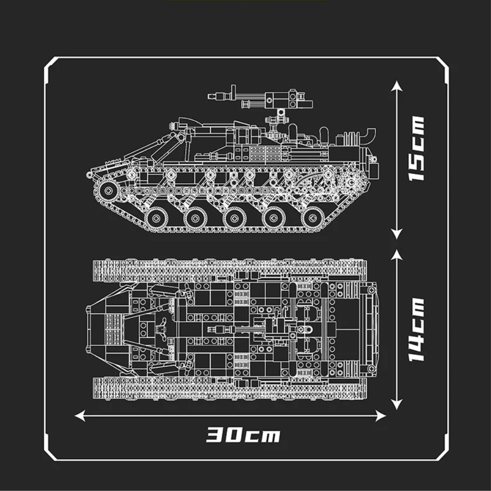 Char chenilles EV2 Technique Télécommandé - 1046 pièces