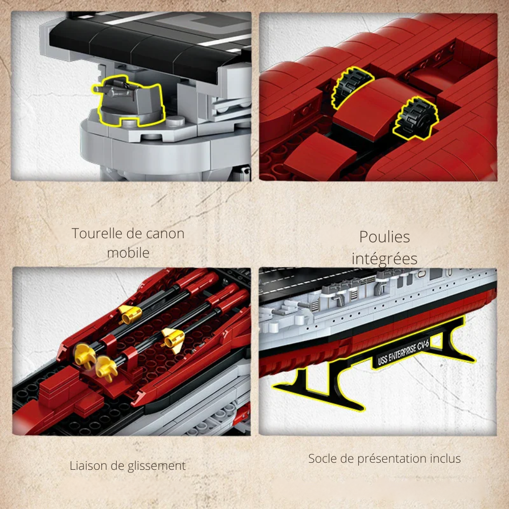 Porte-avions USS CV-6 Technique - 1883 Pcs