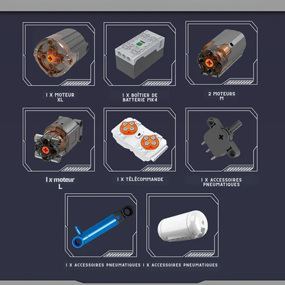 Tracteur sur Chenilles Technique Télécommandé - 1698 pièces