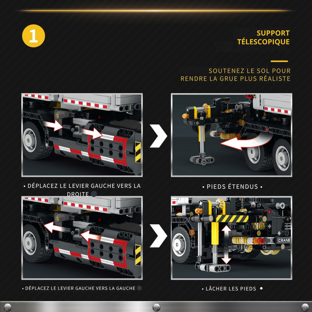 Camion grue multifonctionnelle Technique Télécommandé - 1188 pièces