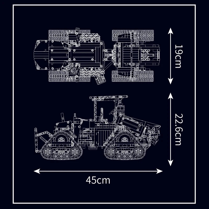 Tracteur sur Chenilles Technique Télécommandé - 1698 pièces